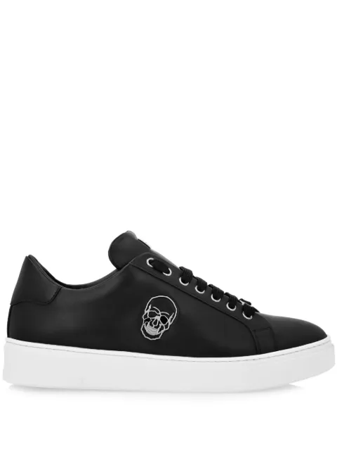 Philipp Plein Skull-appliqué leather sneakers Black LADSUSC0789PLE005N