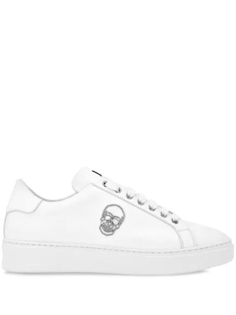 Philipp Plein lace-up leather trainers White LADSUSC0789PLE005N