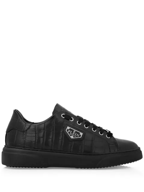 Philipp Plein Iconic Plein-plaque crocodile-effect sneakers Black LADSUSC0783PLE010N