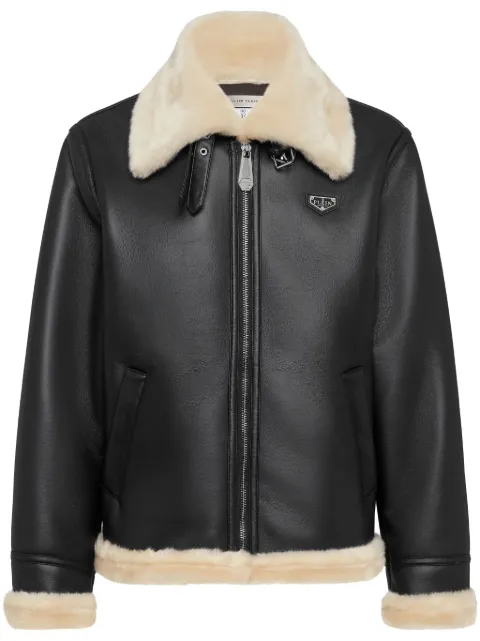 Philipp Plein Eco shearling jacket Black LADCMRB2837PTE003N