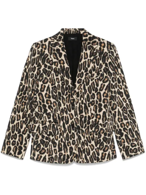 Theory leopard-pattern blazer Black O0801115