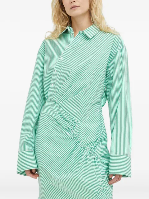 HERSKIND striped gathered mini dress Green 4794943