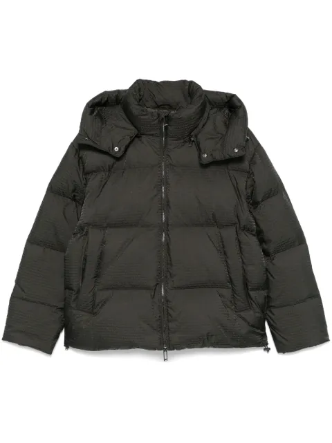 Emporio Armani logo-lettering hooded down jacket Green 6D1BC31NNXZ