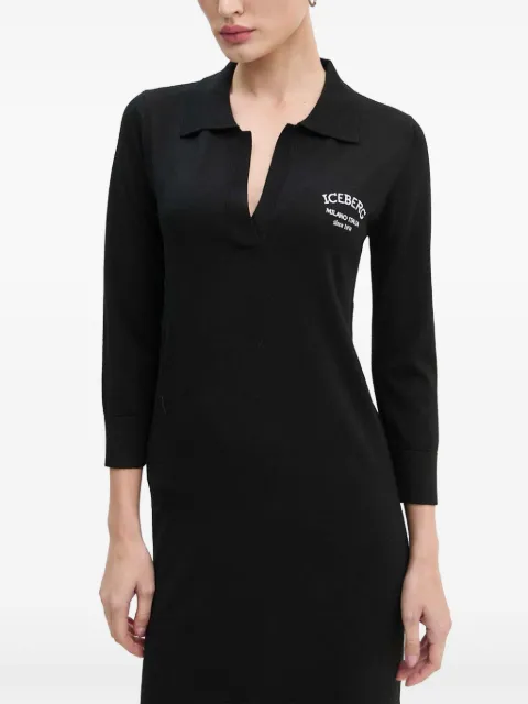 Iceberg polo-neck midi dress Black AH029000