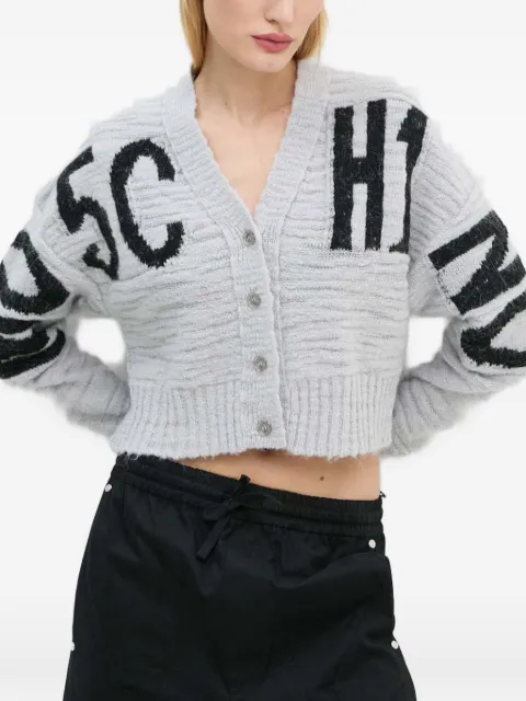 MOSCHINO JEANS logo-lettering cropped cardigan Grey 9128705
