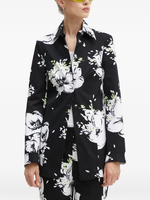 MOSCHINO JEANS floral-print denim jacket Black 5158736