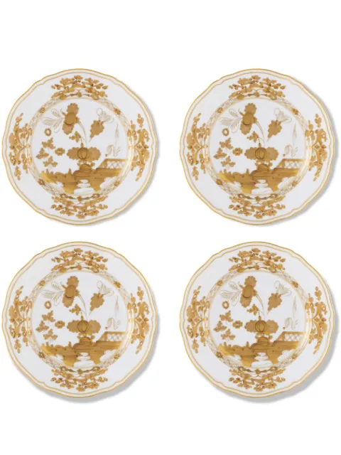 GINORI 1735 Oriente Italiano Aurum dessert plates (set of four) White 003RG00FX4110LX0210