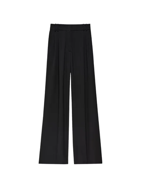 Another Tomorrow Twill pleated wide-leg trousers Black A324PT050WV