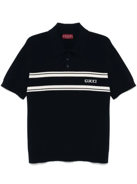 Gucci logo-jacquard polo shirt Blue 795342XKD5J