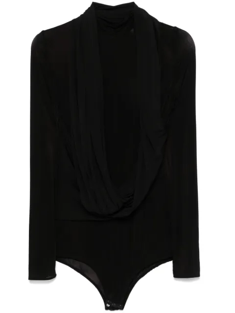 Magda Butrym cape-effect sheer bodysuit Black 176924