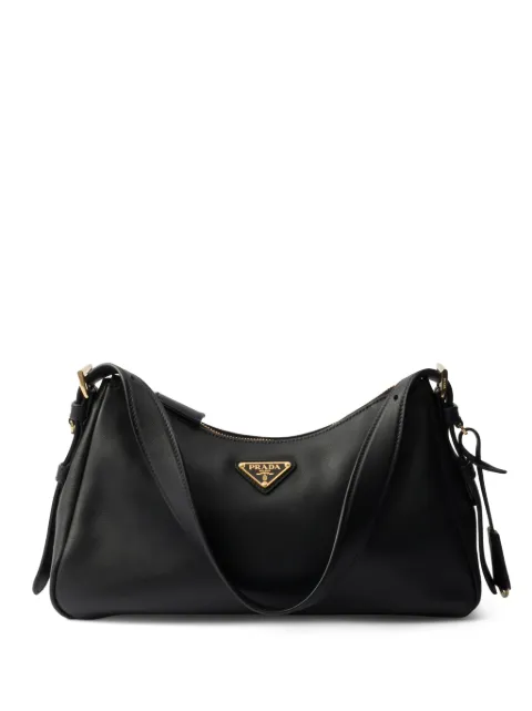 Prada Aimée medium leather shoulder bag Black 1BC229VLVM2CYS