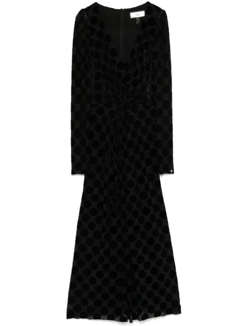 NISSA polka-dot midi dress Black RC15218BLACK
