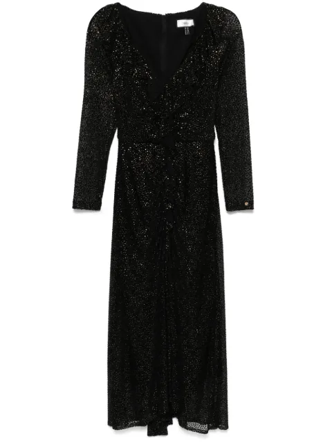 NISSA polka-dot tulle midi dress Black RS15197PRINT