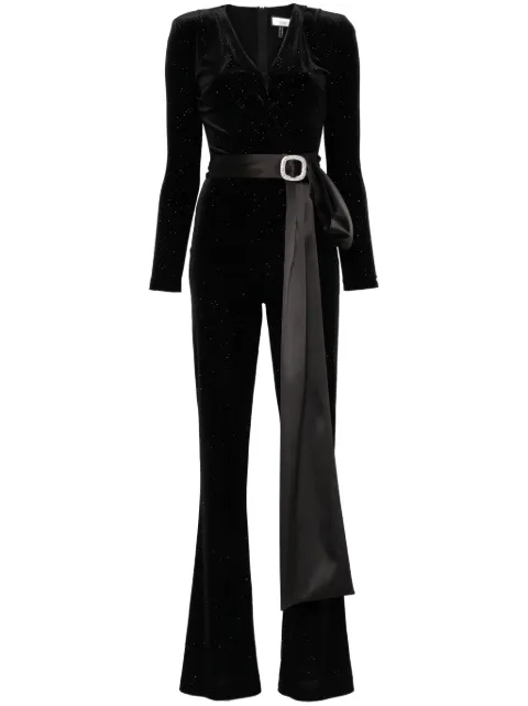 NISSA glitter-detail jumpsuit Black SALOS15419