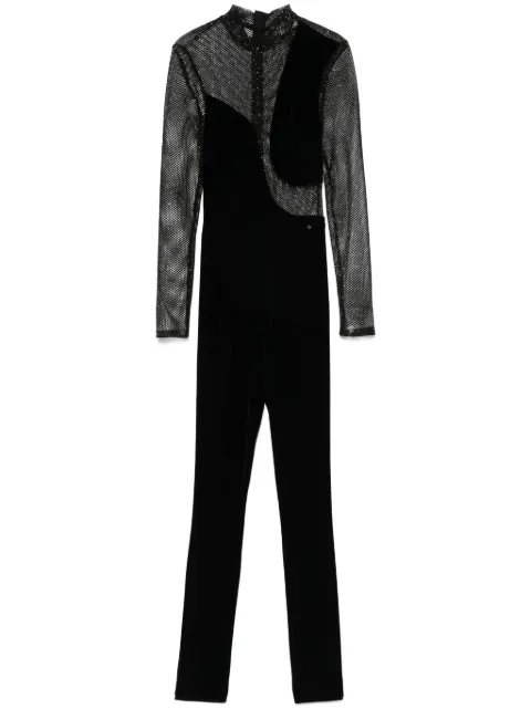 NISSA velvet jumpsuit Black SALOS15426