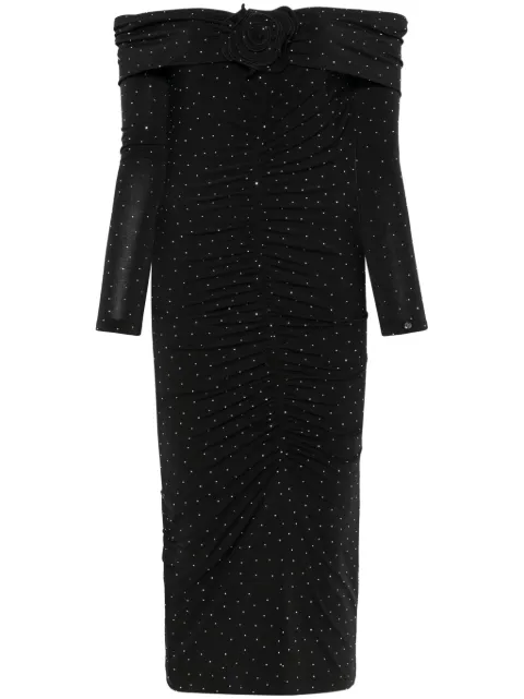 NISSA crystal-embellished midi dress Black RS15292