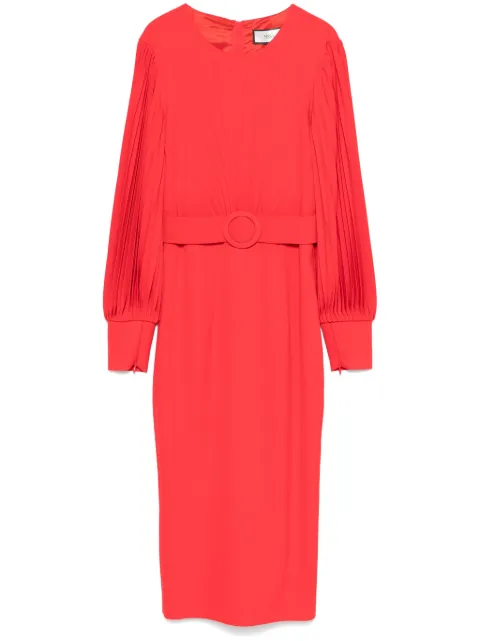 NISSA belted midi dress Red RZ15170RED