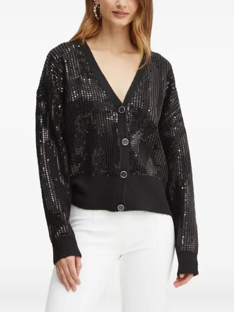 GUESS USA sequin-embellished V-neck cardigan Black W4BR44Z3J92