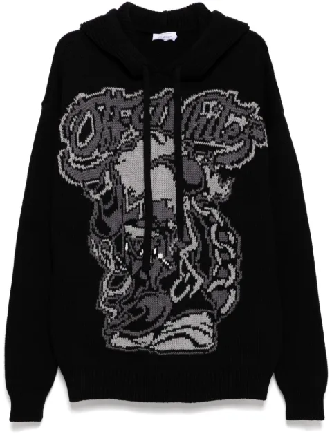 Off-White pattern-jacquard jumper Black OMHU006F24KNI0011007