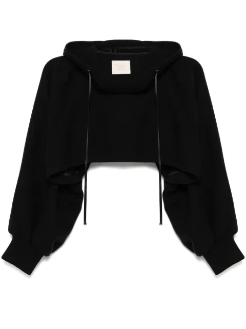 Shanshan Ruan yak hooded top Black T140C12