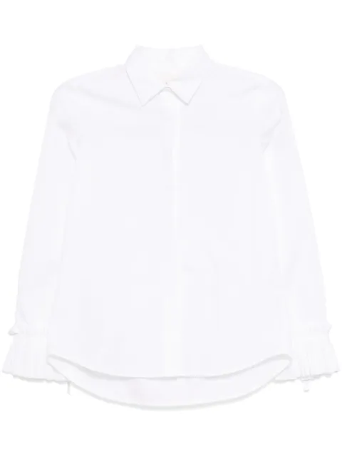 Shanshan Ruan slim-cut pleated shirt White SH28C2