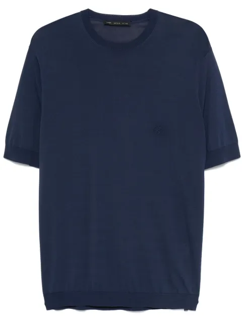 Low Brand fine-knit T-shirt Blue L1MFW24256699
