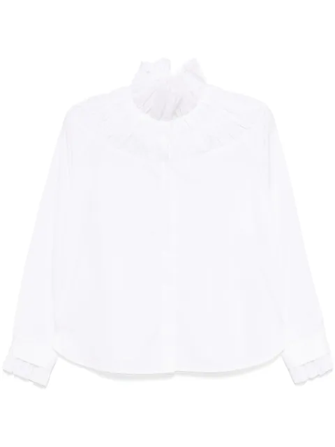 Shanshan Ruan fraise-collar cotton shirt White SH29C2