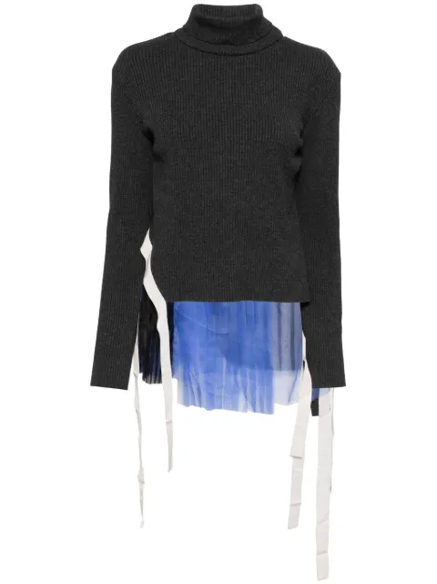 Shanshan Ruan cut-out shade jumper Grey T138C10C68