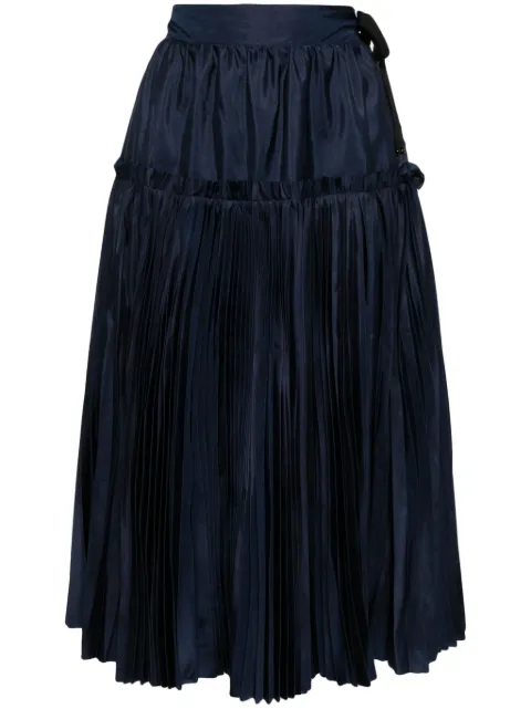 Shanshan Ruan vintage pleated kirt Blue SK40C4