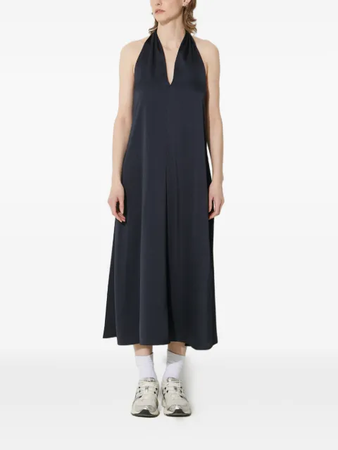 SAMSOE SAMSOE V-neck halter-neck midi dress Blue F10000036