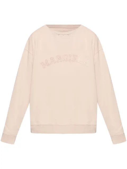 Maison Margiela logo-embroidered sweatshirt Neutrals S50GU0225S25570