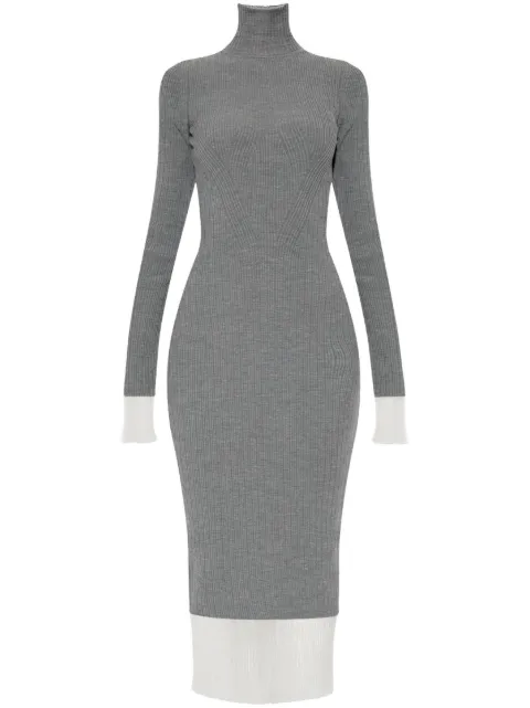 Sportmax layered ribbed midi dress Grey 2422326022600