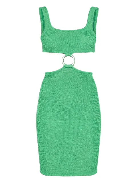 PARAMIDONNA shirred midi dress Green SS25DAEM