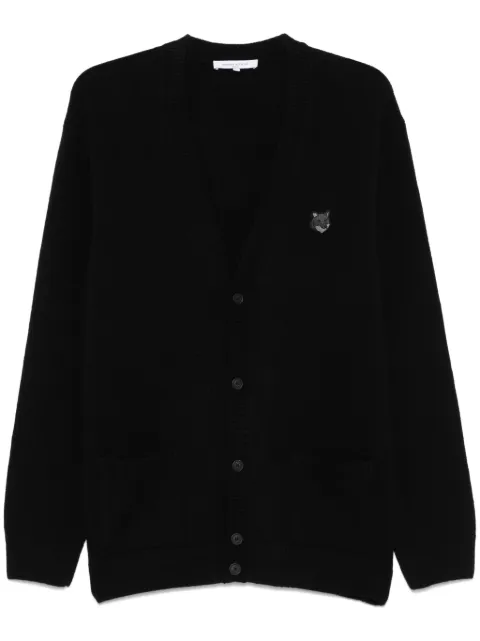 Maison Kitsuné Bold Fox Head-patch cardigan Black NM00506KT1006