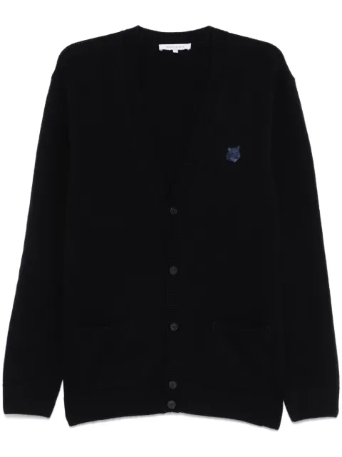 Maison Kitsuné Bold Fox Head-patch cardigan Blue NM00506KT1006