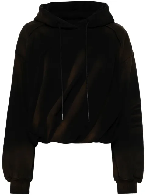 Juun.J waist shirring hoodie Black JW4X41W03
