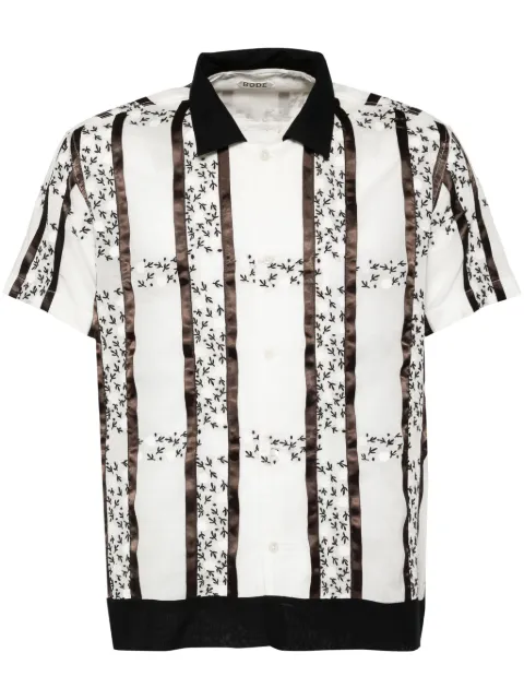 BODE lattice sprig short-sleeved shirt White MRF24SH003