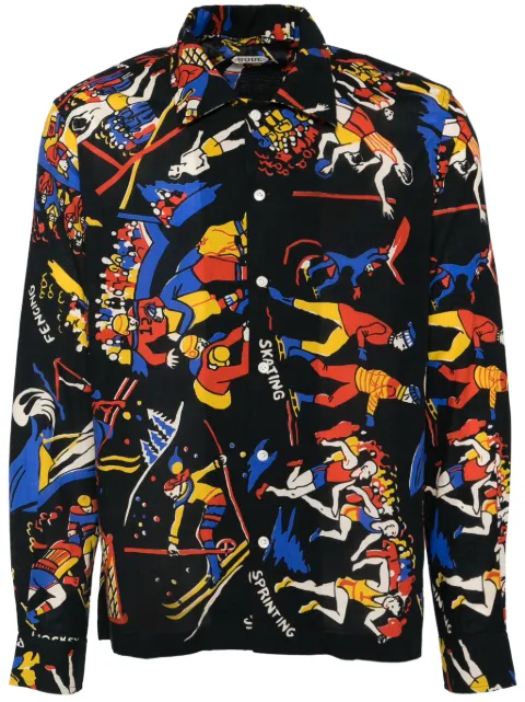 BODE pastimes long-sleeved shirt Black MRF24SH020
