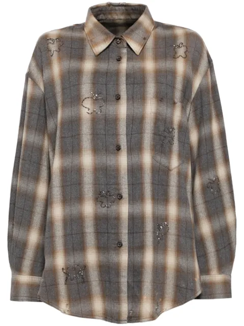 JNBY beaded flannel shirt Grey 5O0214400