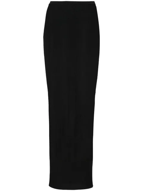 Nensi Dojaka fine-ribbed maxi skirt Black NDSS24KT044