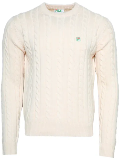 Fila cable knit crew neck jumper White 42FW24JJ02544