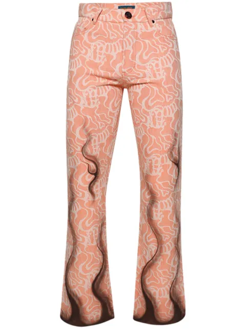 Casella Meyer Flames jacquard trousers Orange DEJDPF
