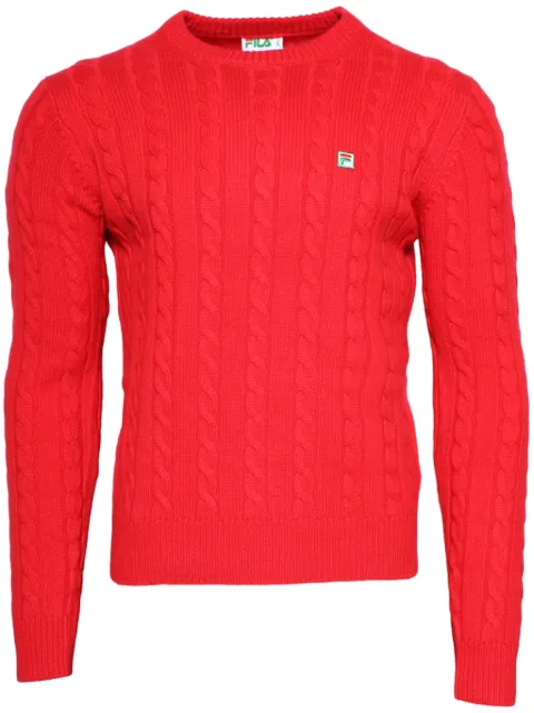 Fila cable knit crew neck jumper Red 42FW24JJ02544