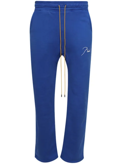 RHUDE fleece drawstring track pants Blue RHPF24SP01012