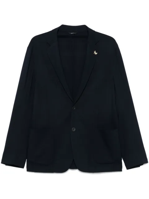 Tombolini brooch-detail blazer Blue G1J1IHGT