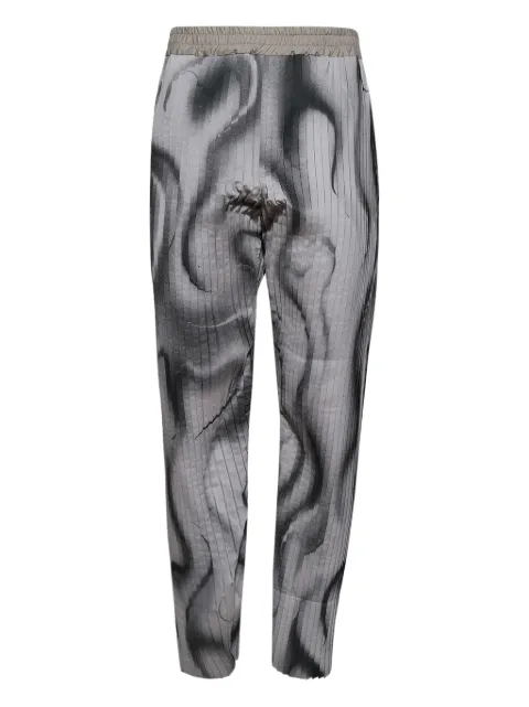 Casella Meyer pleated swirl-print trousers Grey CMS25PA100