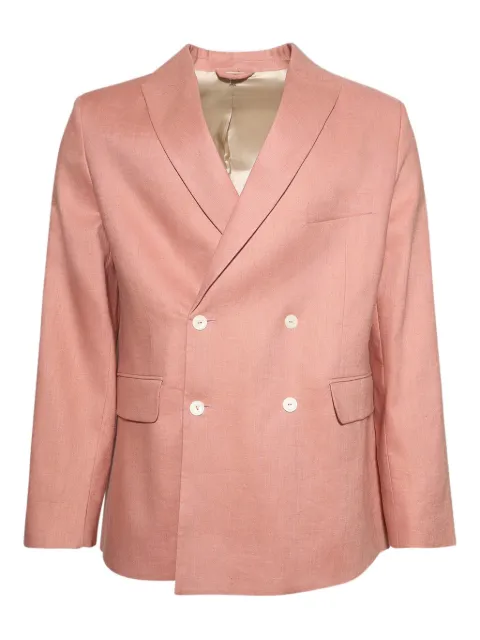BODE double-breasted linen jacket Pink MRS25SJ011