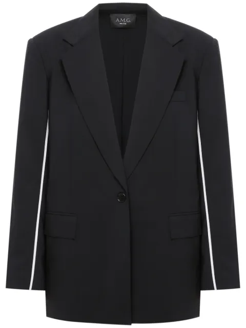 A.M.G. contrast-piping blazer Black JK0723