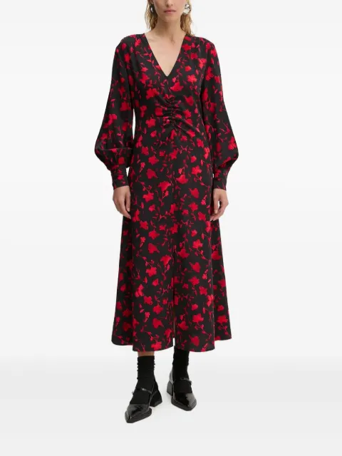 Gestuz floral balloon-sleeve dress Black 10909403