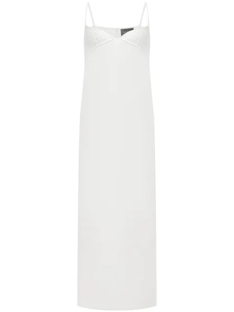 A.M.G. crochet-panelled dress White DR1623